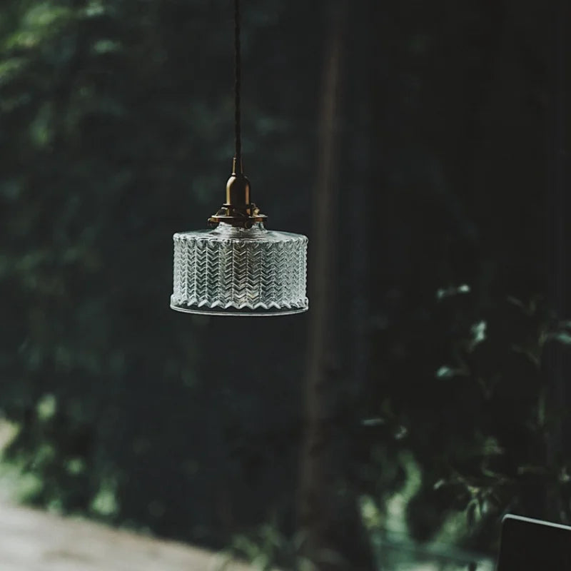 Afralia™ Clear Glass LED Pendant Light Fixture with Copper Socket for Modern Home Decor