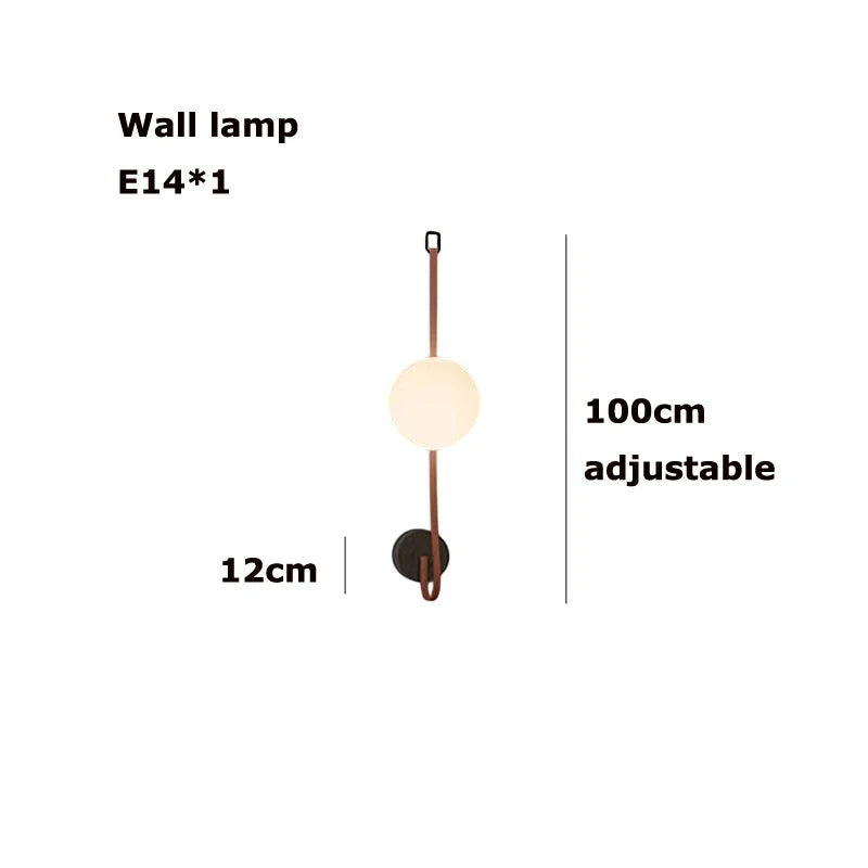 Afralia™ Brown Leather Glass Ball Pendant Lights for Dining Room Décor