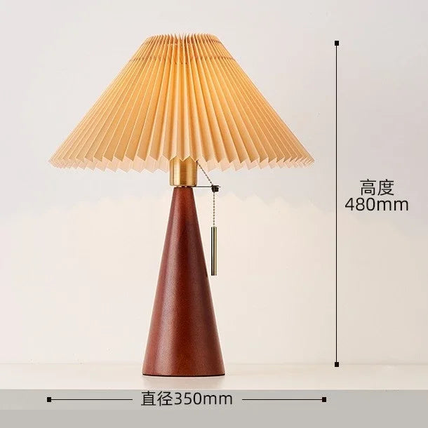 Afralia™ Nordic Retro Wooden Desk Lamp LED E27 for Bedroom Home Decoration