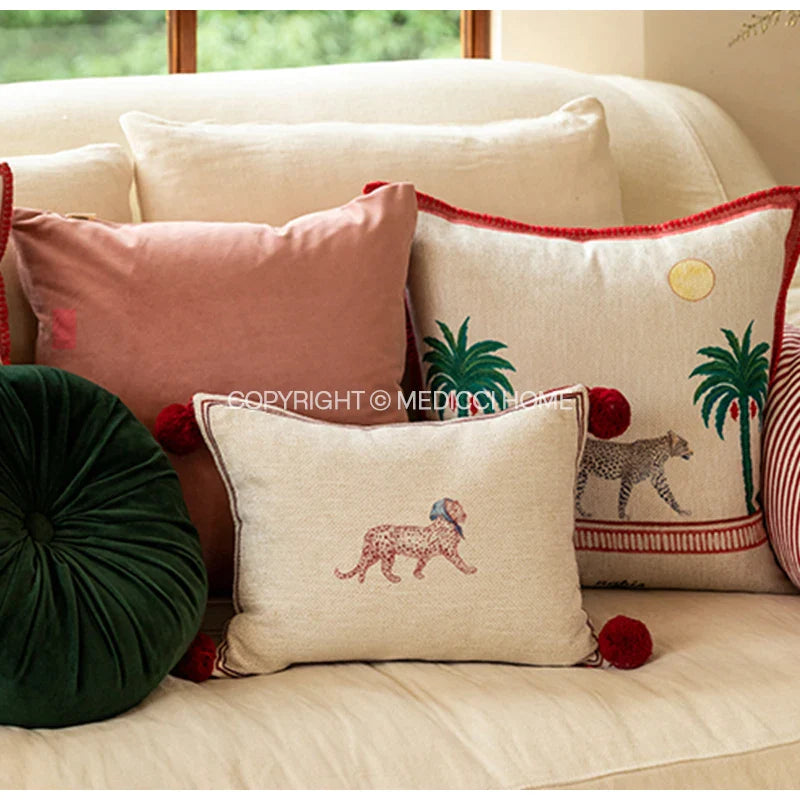 Afralia™ Panthère Style Cheetah Leopard Moon Luxury Throw Pillow Covers 45x45cm