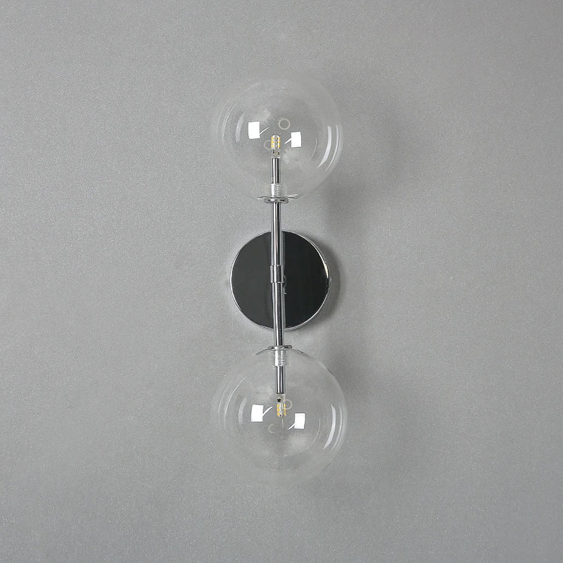 Afralia™ Retro Round Glass Ball Wall Lamp Nordic Design for Hotel Background Mirror Lighting