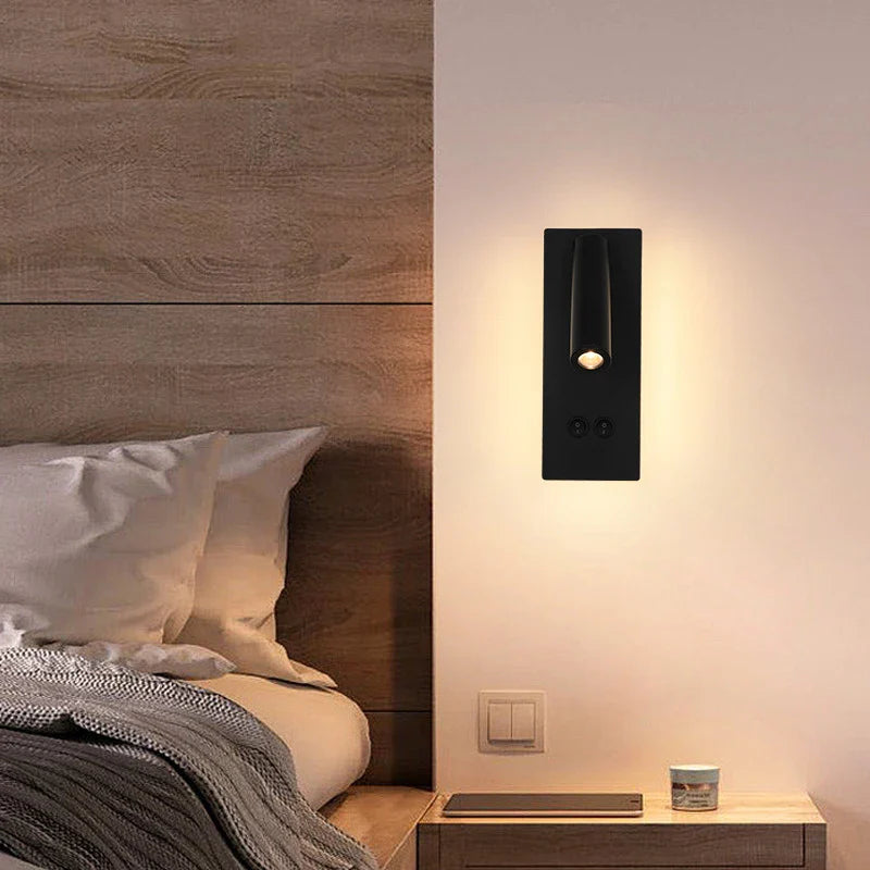 Afralia™ Rotatable Wall Lamp Black Bronze Modern Study LED Wall Sconce Reading Spotlights