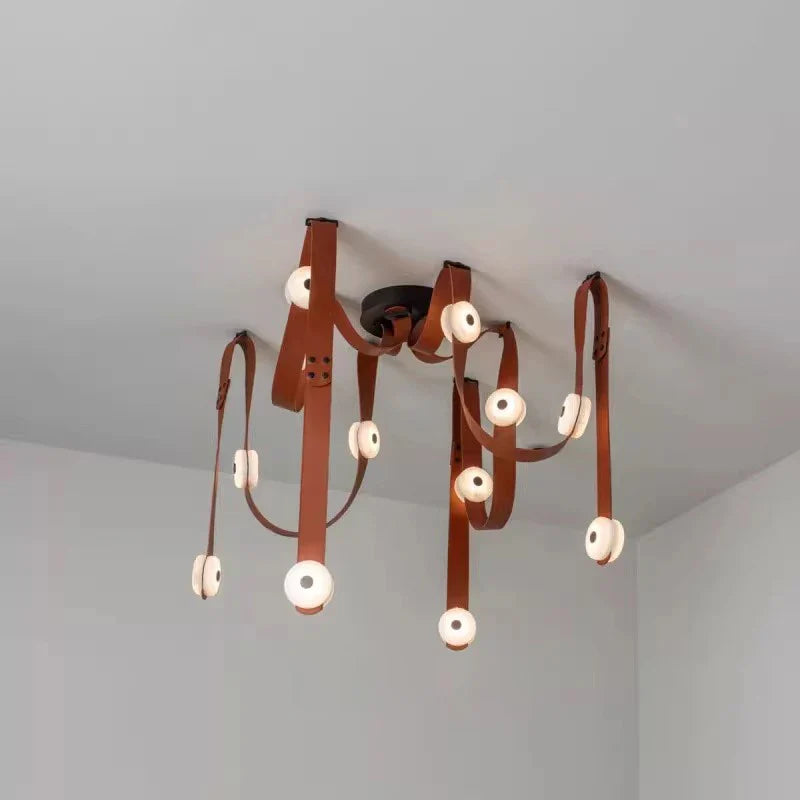 Afralia™ Designer Belt Marble Pendant Lights: Luxury Dimmable Fixture for Villa Duplex