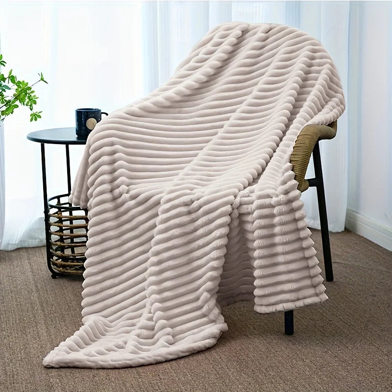 Afralia™ Fuzzy Super Soft Flannel Throw Blanket - Luxe Plush Blanket for Sofa, Bed