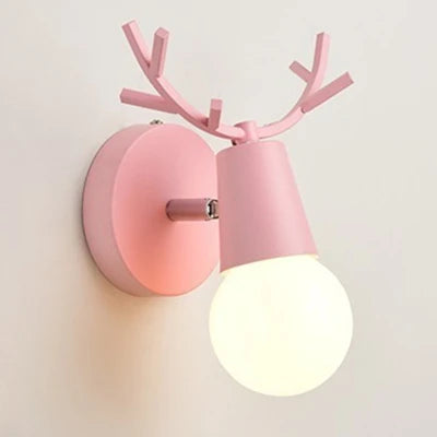 Afralia™ Deer Head LED Wall Lamp, Modern Minimalist Bedroom Lighting in 7 Colors