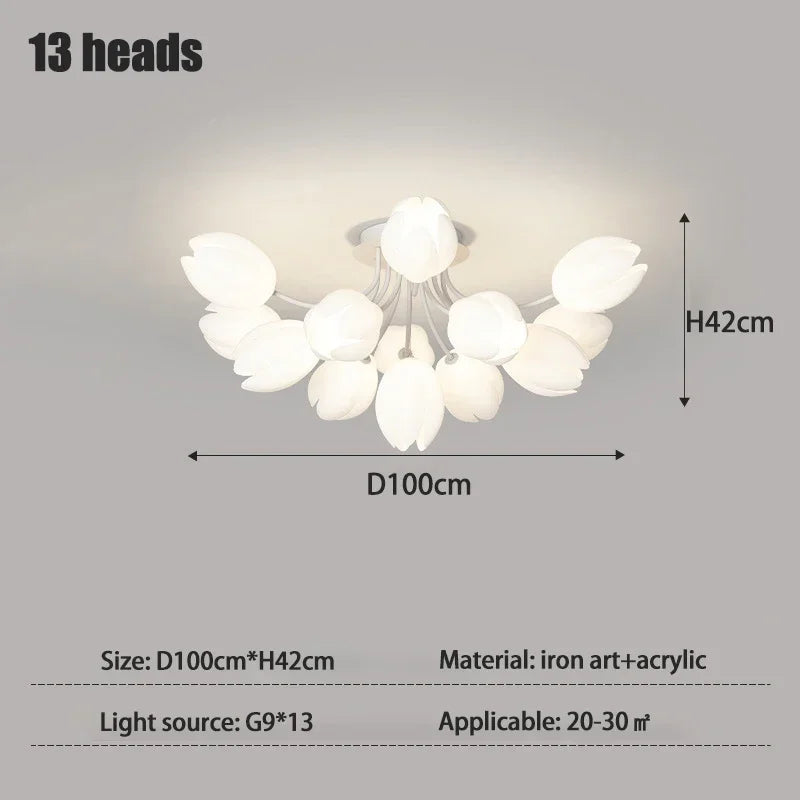 Afralia™ Lily Blossom LED Chandelier for Living Room Bedroom Kitchen Dining Room