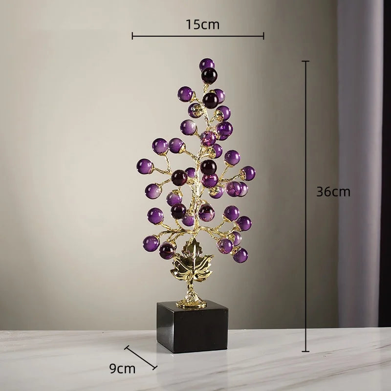 Afralia™ Grape Vine Metal Sculpture Handicraft Home Decor Figurine