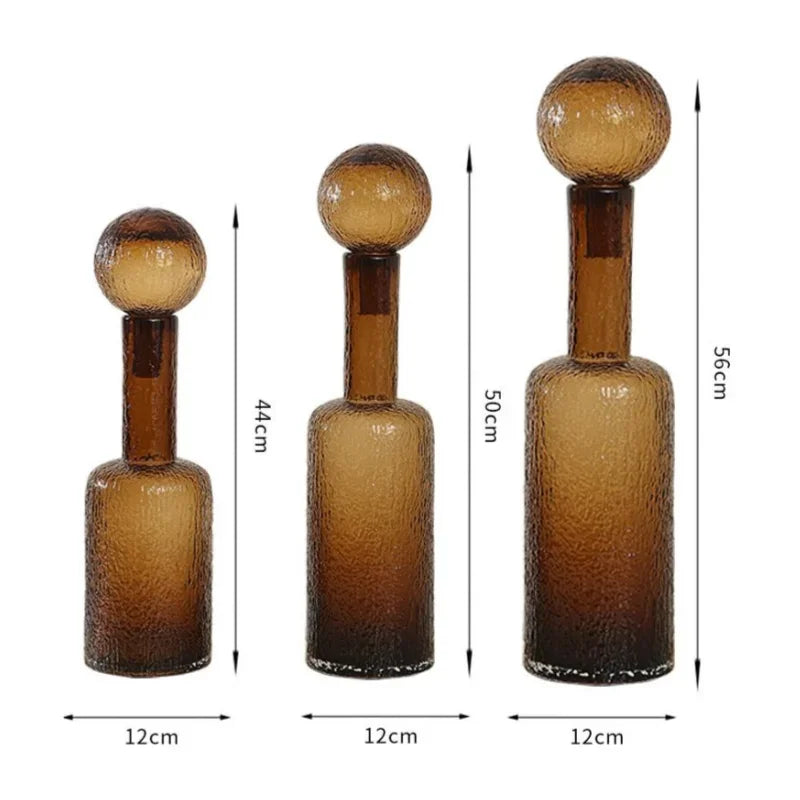 Afralia™ Clear Glass Vase with Lid, Home Decor, Aromatherapy Bottle & Candle Holder