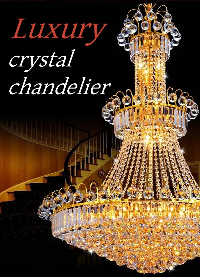 Afralia™ European-Style Large Chandelier for High Ceiling Living Room & Staircase