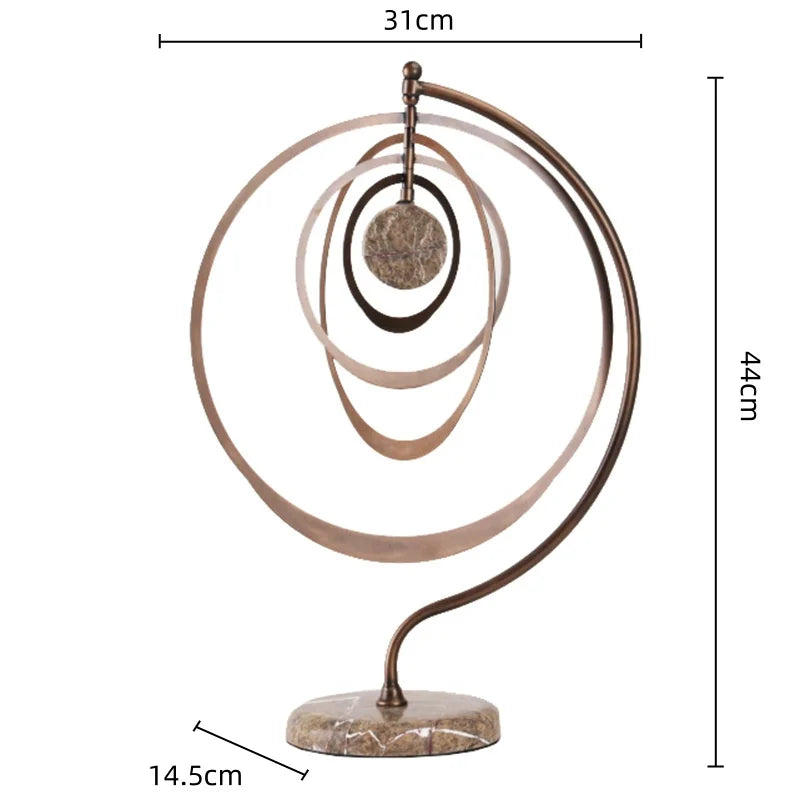 Afralia™ Geometric Sphere Pendant Metal Figurine Home Decor Accessory