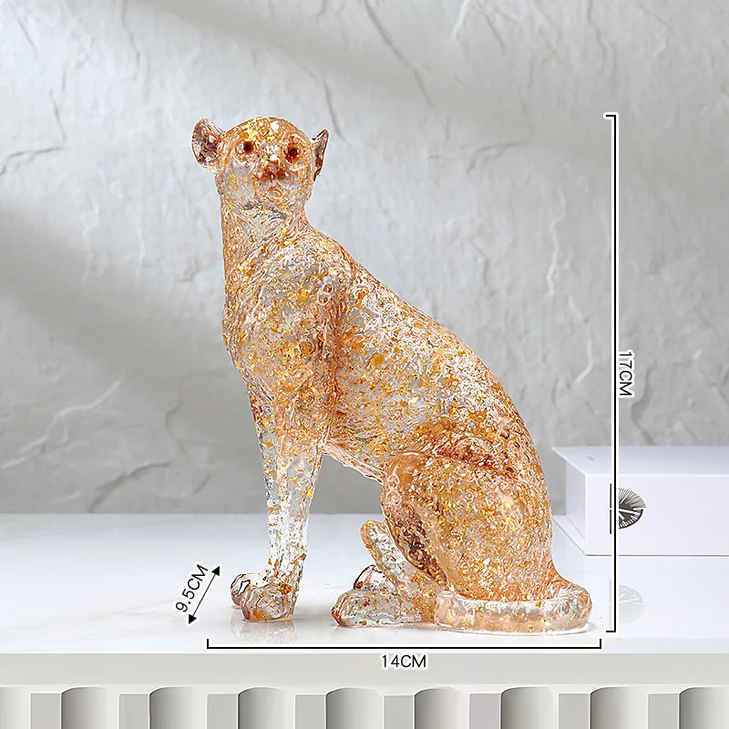 Afralia™ Resin Animal Sculpture Golden Gradient Home Decor Ornament