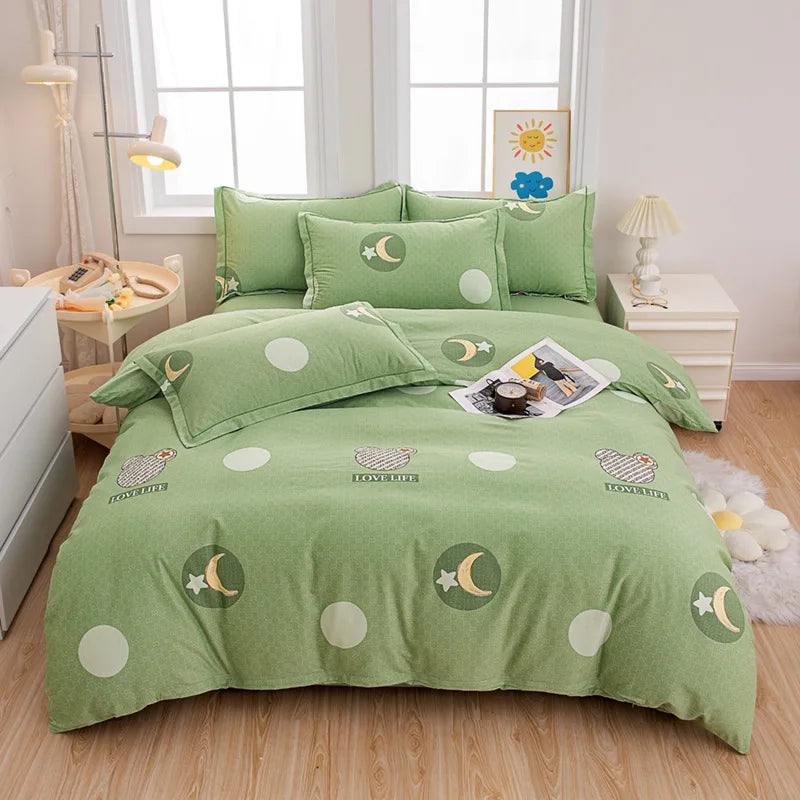 Afralia™ Luxury Cotton Printing Bedding Set - High Quality Cozy Double Quilt Cover Kit