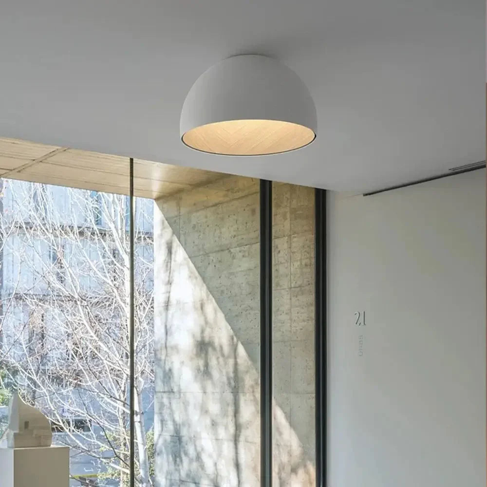 Afralia™ Modern Wood Grain Bedroom Ceiling Lamp