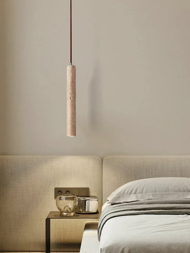 Afralia™ Travertine Stone Pendant Light for Bedroom Dining Kitchen