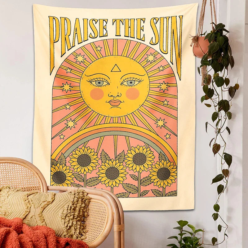 Afralia™ Sun Mandala Tapestry for Aesthetic Room Decor and Witchcraft Home Decoration