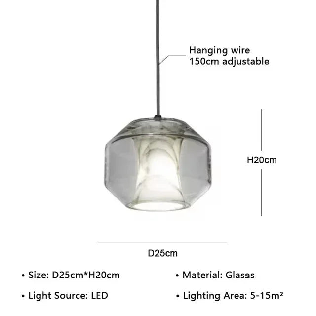 Afralia™ Glass Chandelier Ceiling Pendant Lamp for Living Dining Bedroom