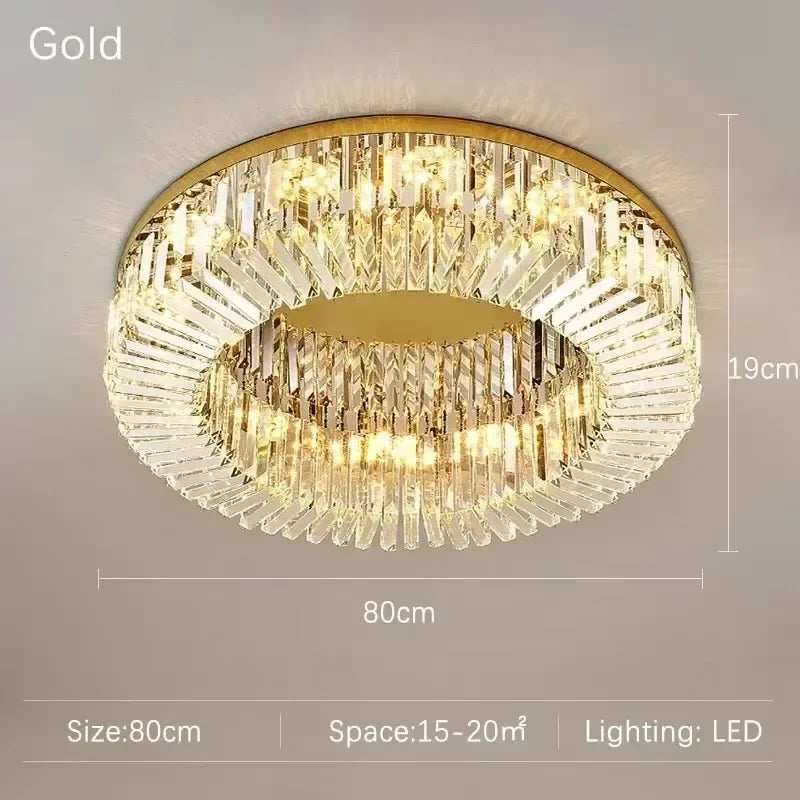 Afralia™ Crystal Ceiling Lamp: Modern Bedroom & Living Room LED Light Luxe Atmosphere