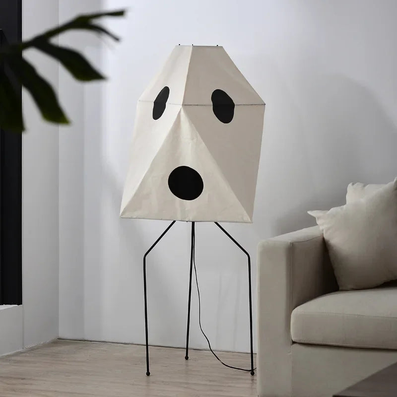 Afralia™ Japanese Rice Paper Floor Lamp by Noguchi Yong for Bedroom and Parlor Lighting