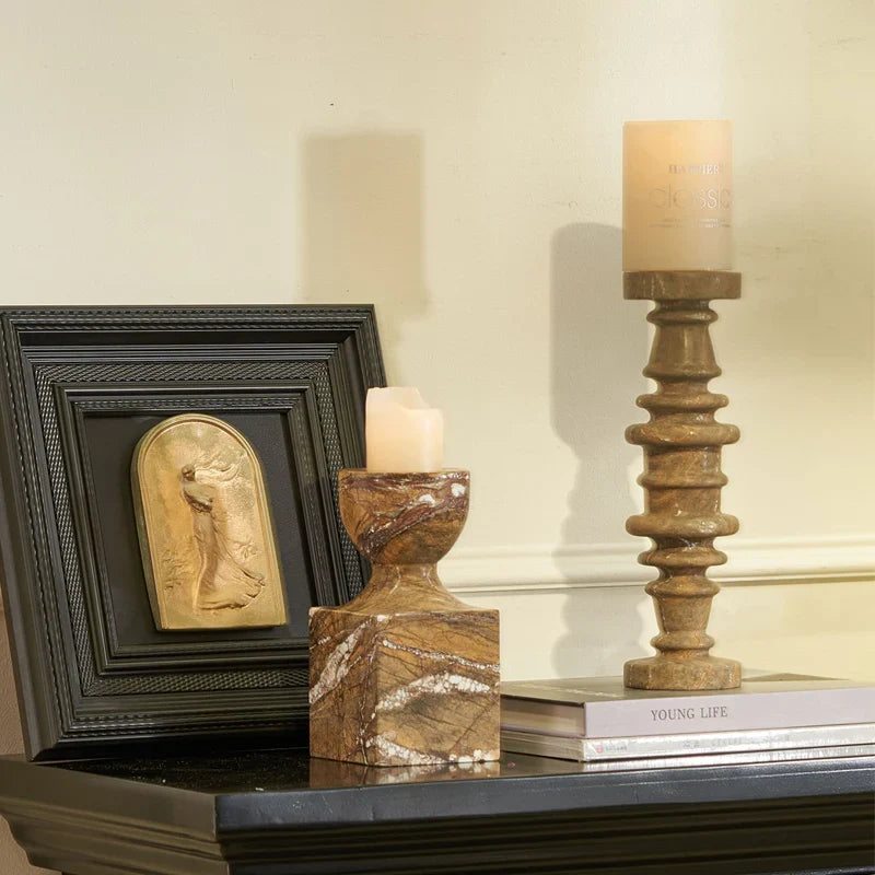 Afralia™ Marble Candle Holder: Elegant Vintage Candlesticks for Wedding & Christmas Decor