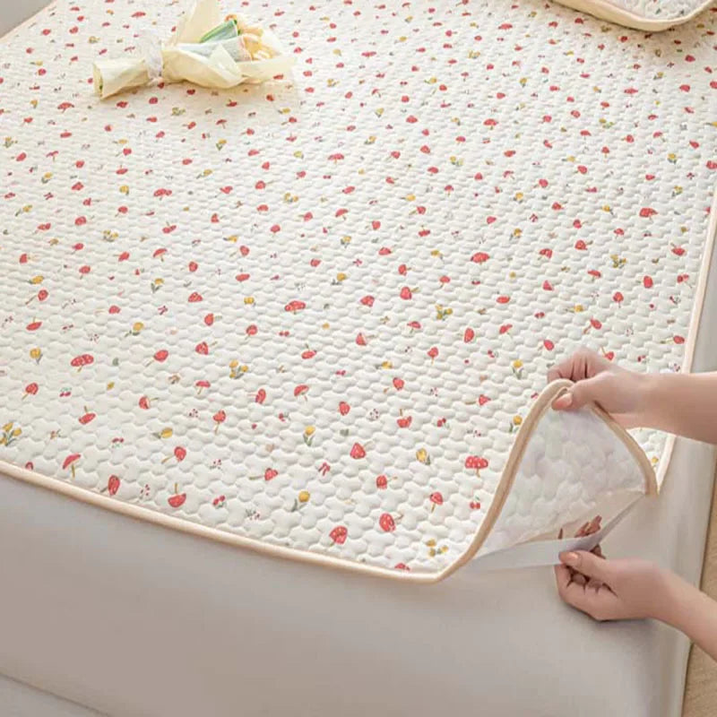 Afralia™ Floral Latex Cooling Mattress Set, Multi-Layer Soft Cushion, Breathable & Quick Cooling