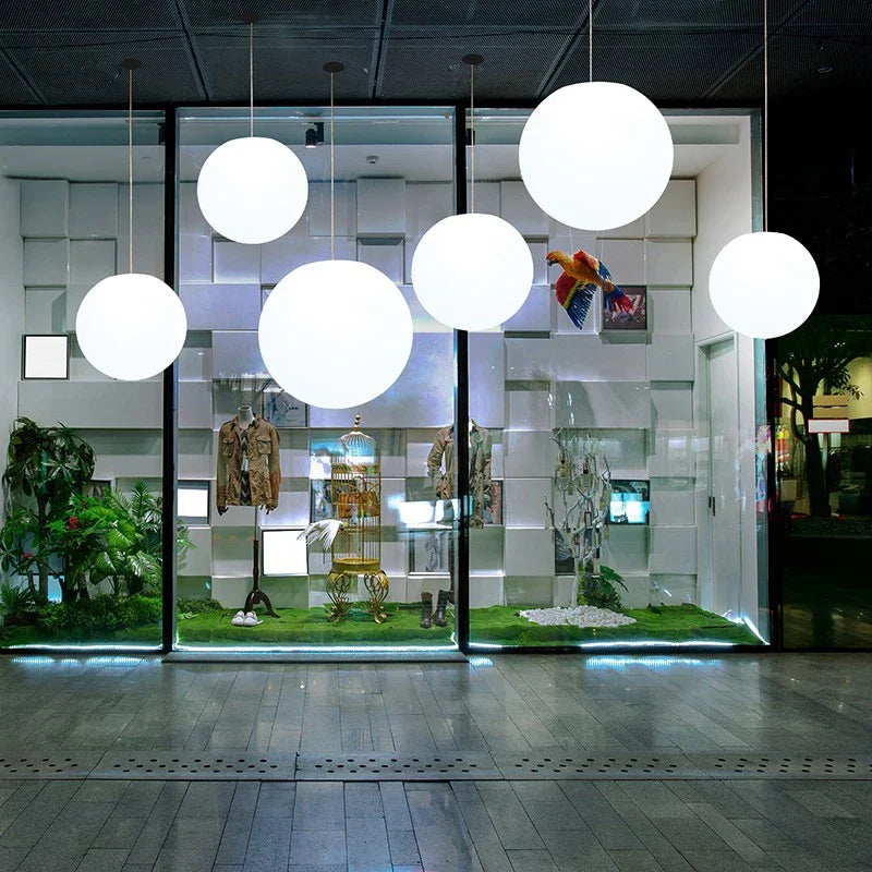 Afralia™ Nordic Glass Pendant Lights - White Ball Hanging Lamps for Home Decor