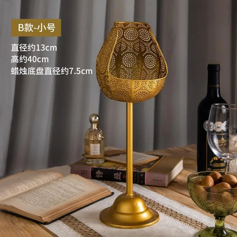 Afralia™ Romantic Wrought Iron Candlestick for Elegant Home Decor & Candlelit Dinners