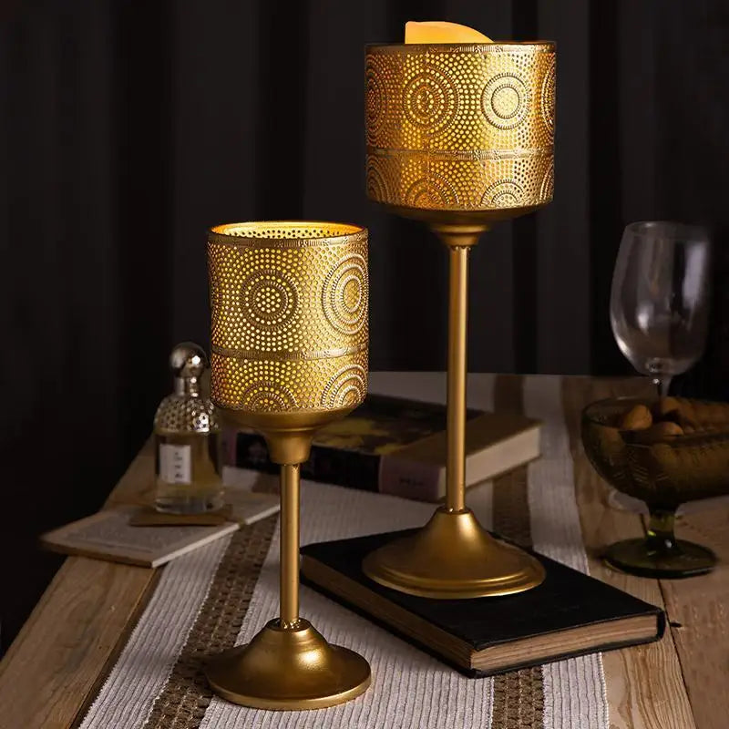 Afralia™ Romantic Wrought Iron Candlestick for Elegant Home Decor & Candlelit Dinners
