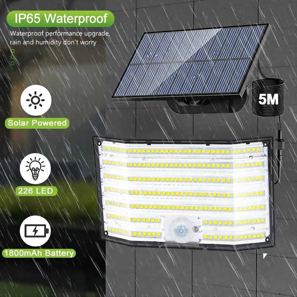 Afralia™ Solar Motion Sensor Outdoor Lights Waterproof 3 Mode Split Flood Wall Lights