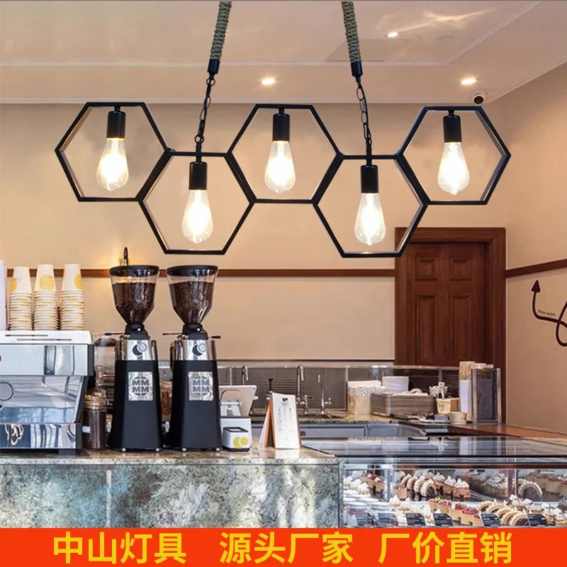 Afralia™ Industrial Style Pendant Light for Bar, Restaurant - Retro Creative Personality