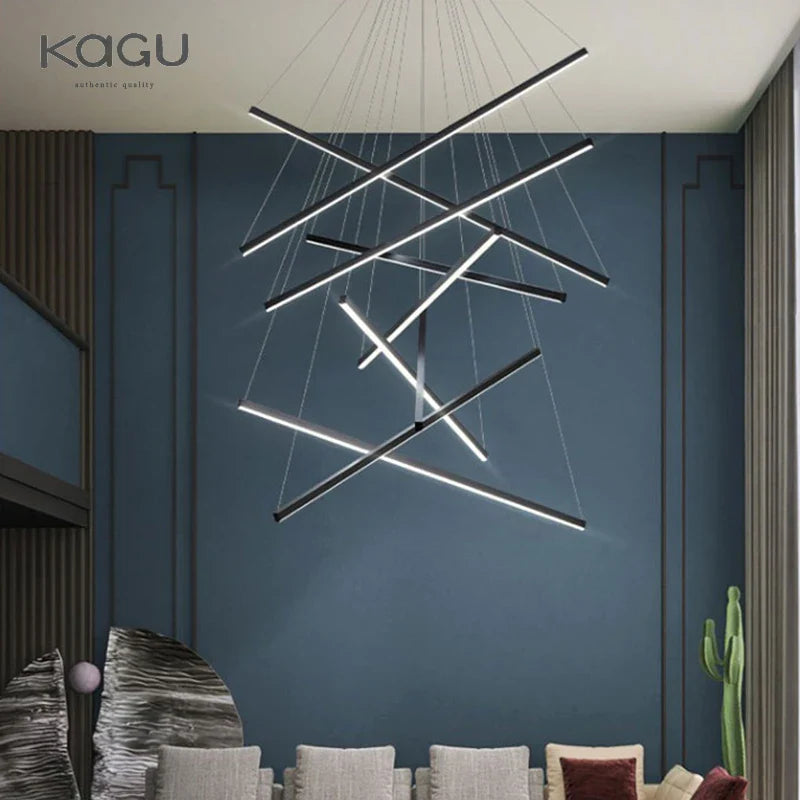 Afralia™ LED Chandelier: Modern Luster Lighting for Stair Hall Bedroom Room Duplex Building