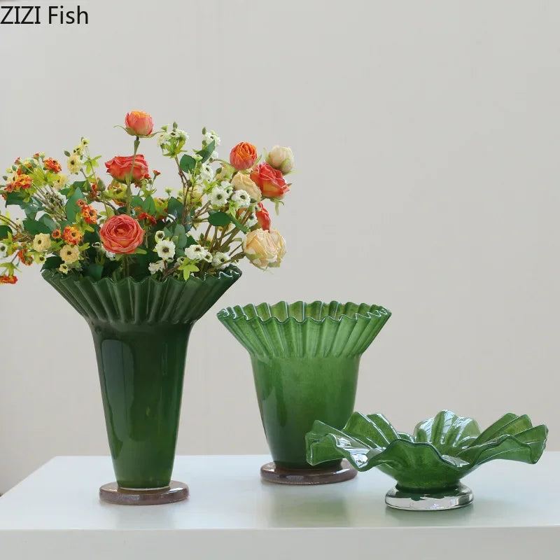 Afralia™ Lotus Leaf Glass Vase: Elegant Table Decor & Plant Pot for Room Aesthetic