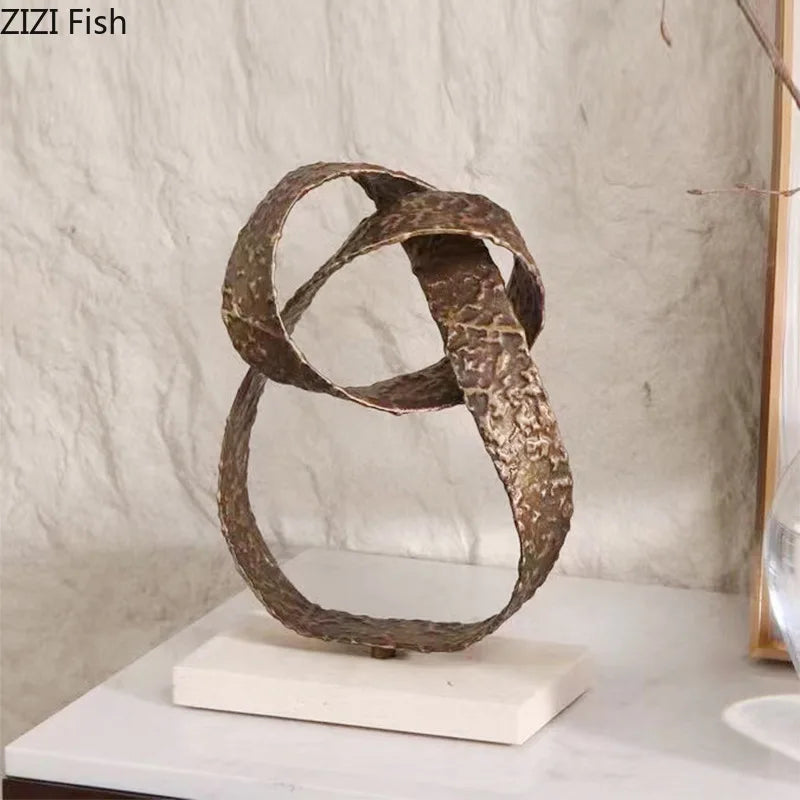 Afralia™ Geometry Sculpture Marble Base Desk Decoration Aesthetics Decor Home Room