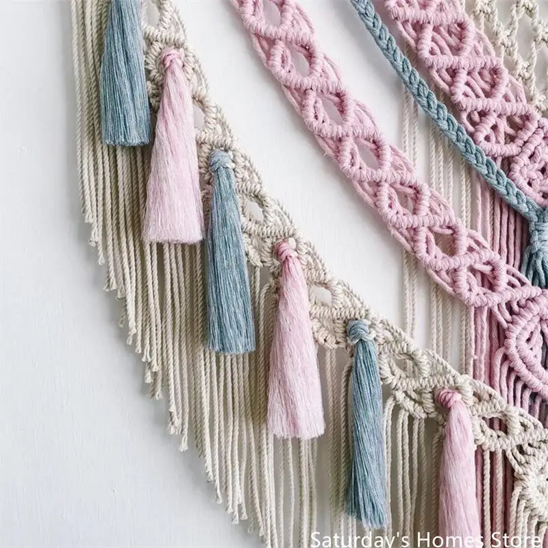 Bohemia Macrame Tassel Tapestry by Afralia™ - Handwoven Cotton Rope Wall Decor