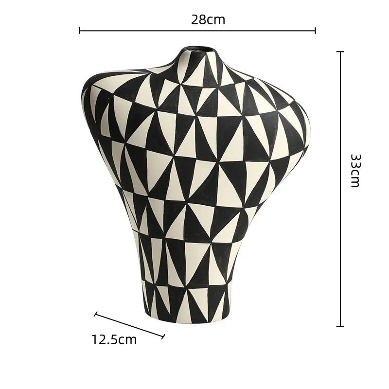 Afralia™ Geometric Diamond Ceramic Vase for Home Decoration and Flower Arrangement