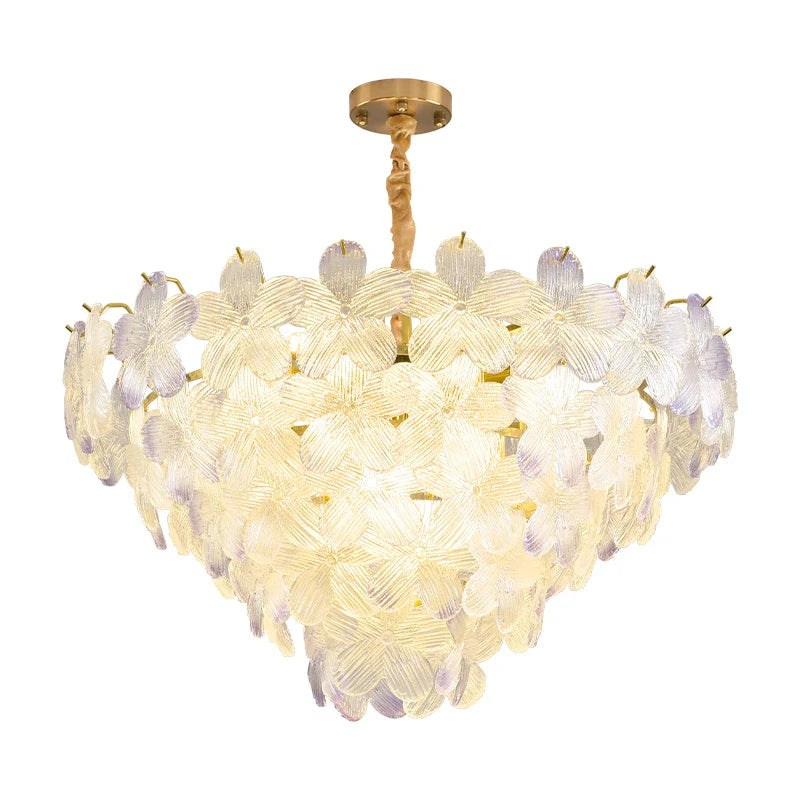 Afralia™ Glass Flower Princess Room LightLux Postmodern French Cream Wind Lamp