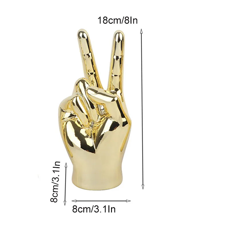 Afralia™ Hand Love Gesture Figurine Sculpture Home Desktop Decor