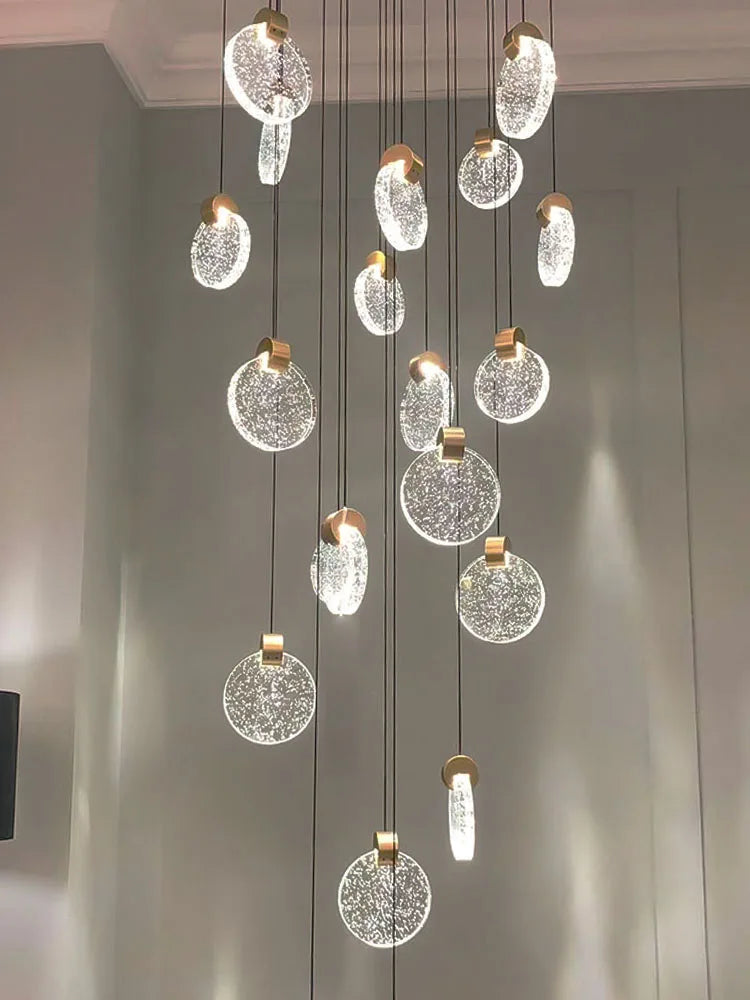 Afralia™ Crystal Chandelier Pendant Light for Luxury Staircase