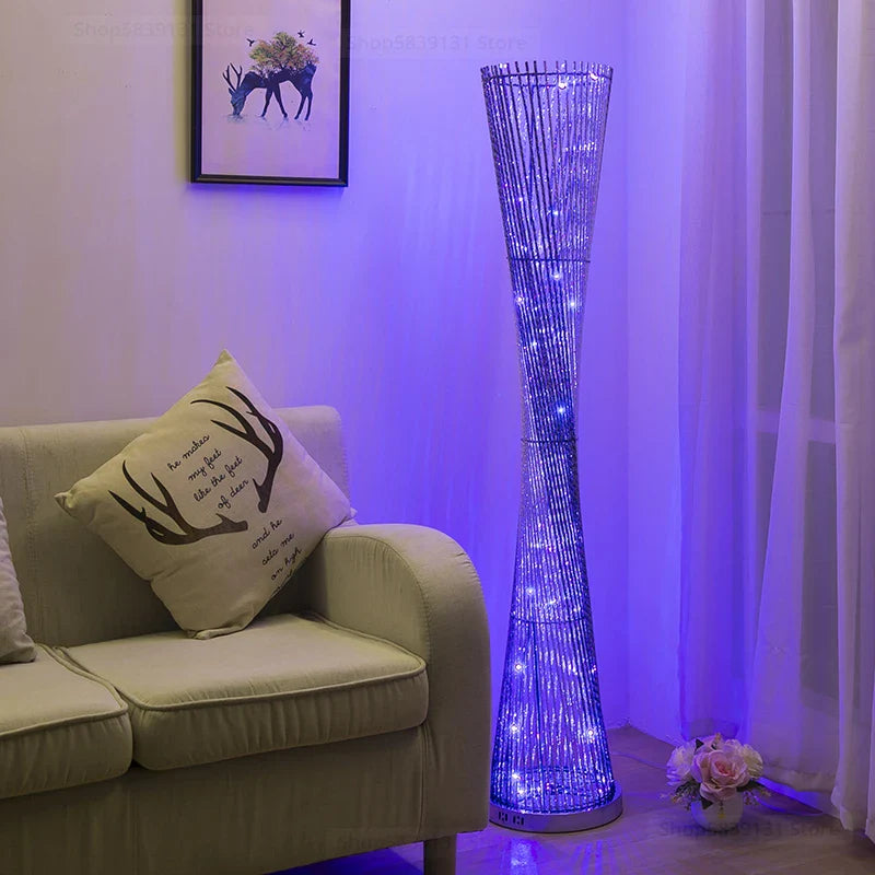 Afralia™ Aluminum Tower Floor Lamp for Living Room Decor - Modern LED Stand Light