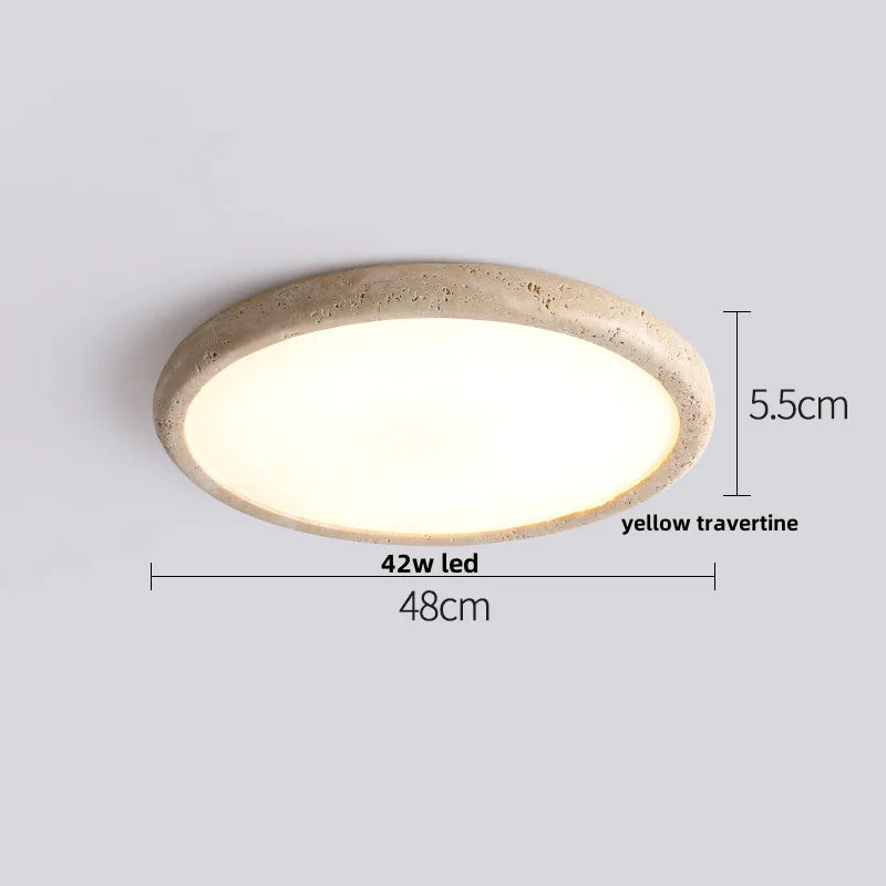 Afralia™ White LED Ceiling Light Fixture | Wabi Sabi Yellow Cave Stone Decor
