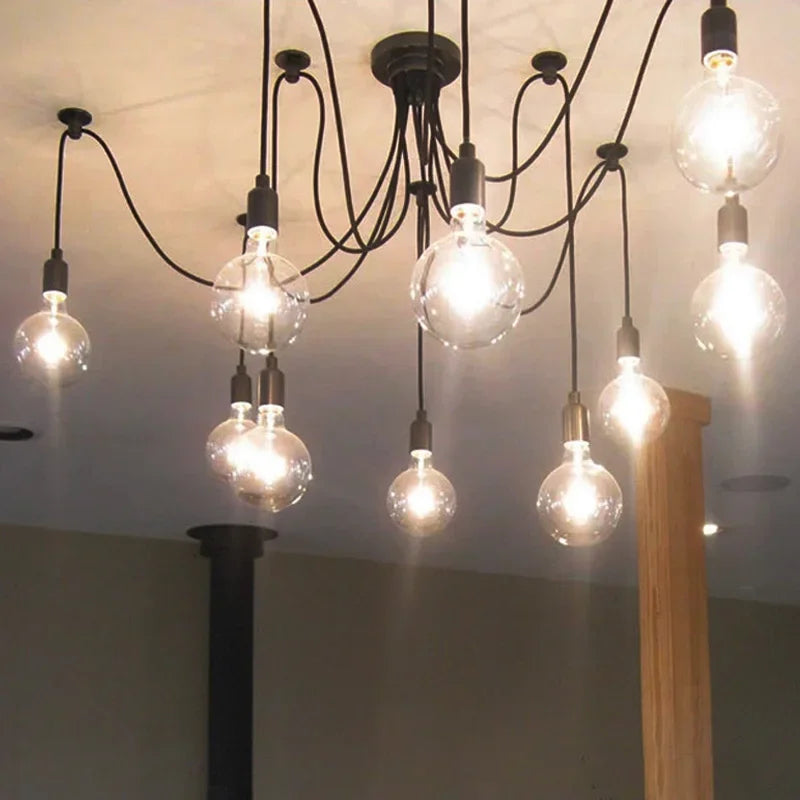 Afralia™ Nordic Spider Industrial Pendant Lamp E27 Loft Edison Hanging Lights 120cm 150cm 200cm