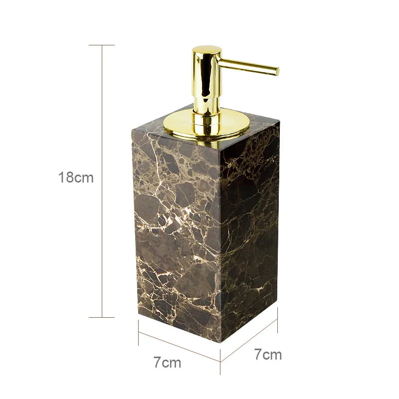 Afralia™ Emperador Dark Marble Bathroom Set with Luxury Accessories