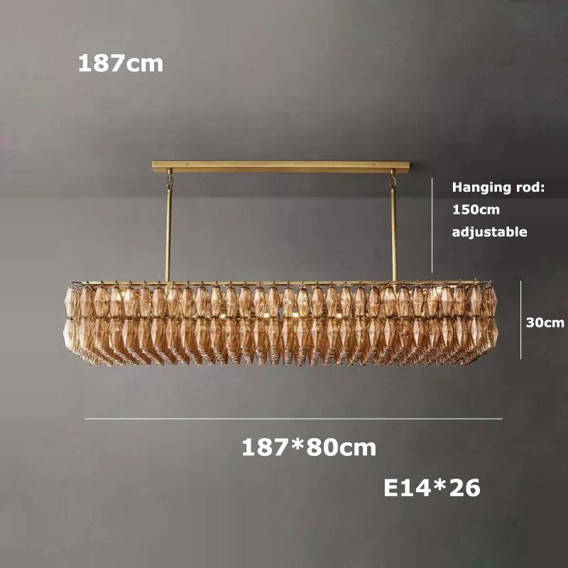 Afralia™ Glass Shade LED Chandelier Hanging Ceiling Light for Dining Room