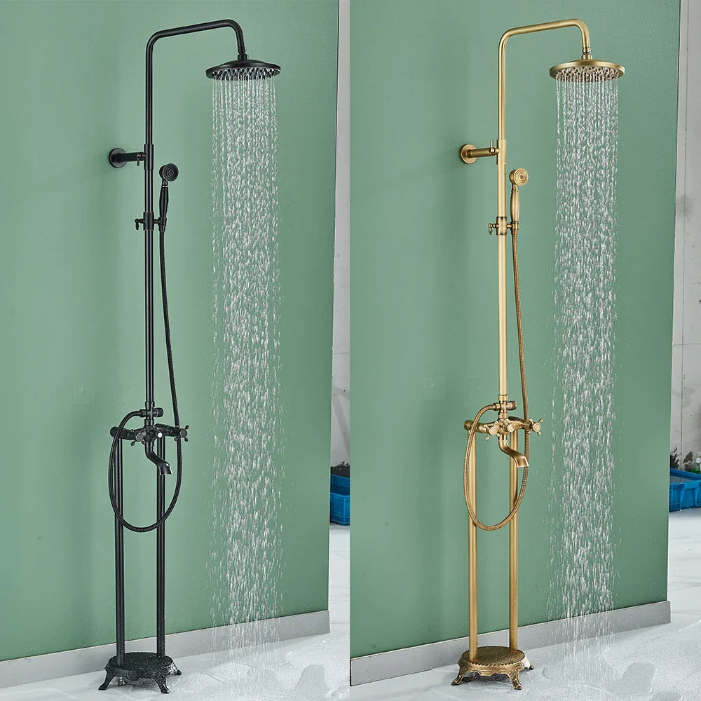 Afralia™ Clawfoot Tub Faucet with Handshower and 8" Rainfall Shower System