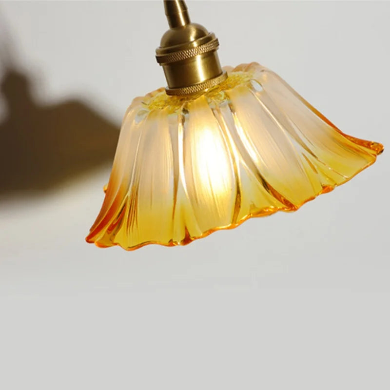 Afralia™ Yellow Glass LED Pendant Lights with Adjustable Hanging Lamp
