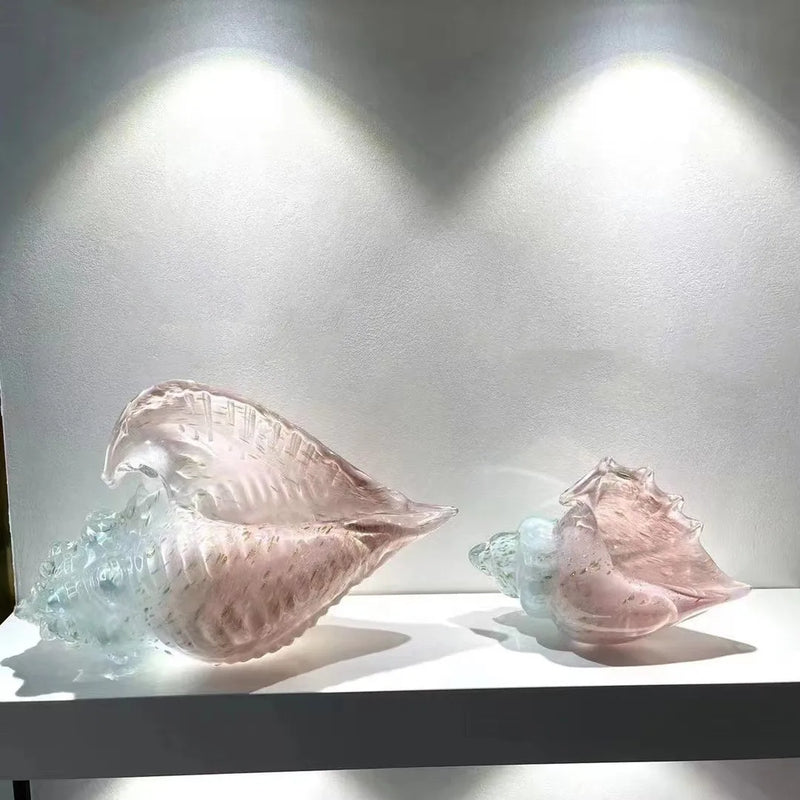 Conch Shell Sculpture by Afralia™ - Modern Transparent Decor Ornament for Aesthetic Rooms