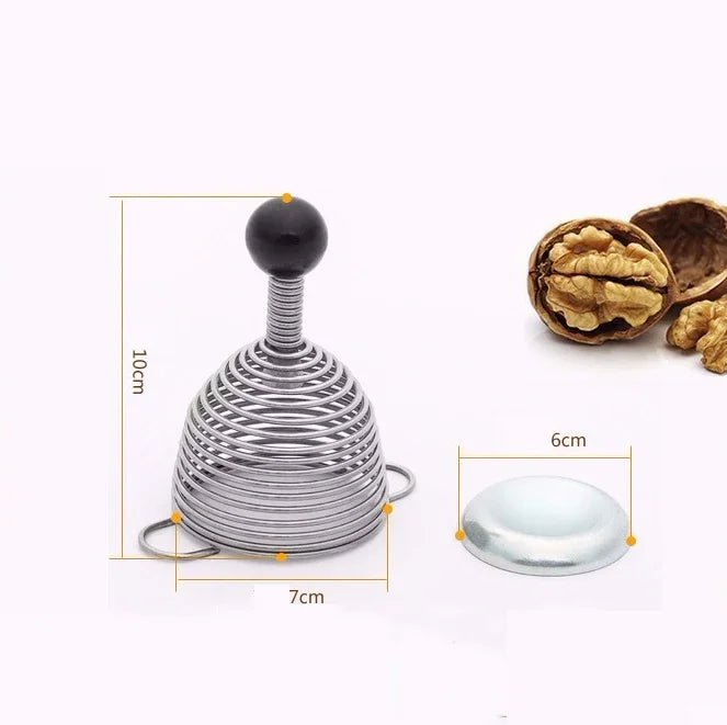 Afralia™ Kitchen Nut Shucker Tool Golden Bell Cover Stainless Steel Shell Breaker Smasher