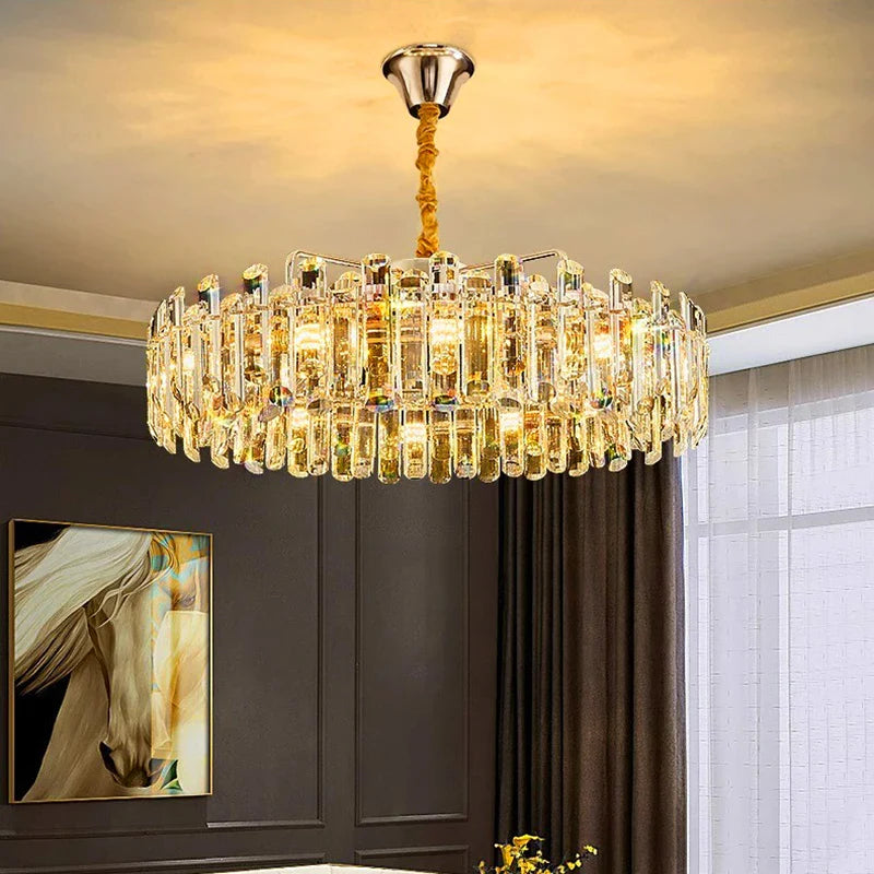 Afralia™ Crystal Chandelier Pendant Light for Living Room Dining Room Ceiling Lighting