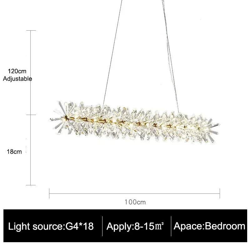 Afralia™ Luxury Crystal Chandelier LED Ceiling Light for Living Room & Bedroom