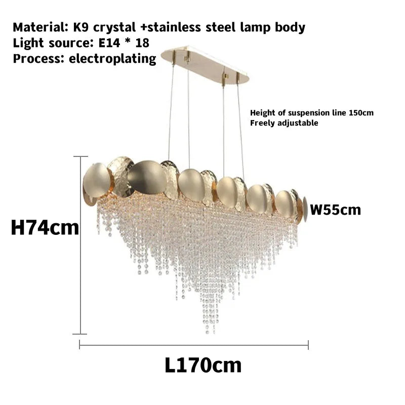 Afralia™ Gold Crystal LED Chandelier: Luxe Ceiling Lighting for Dining Room