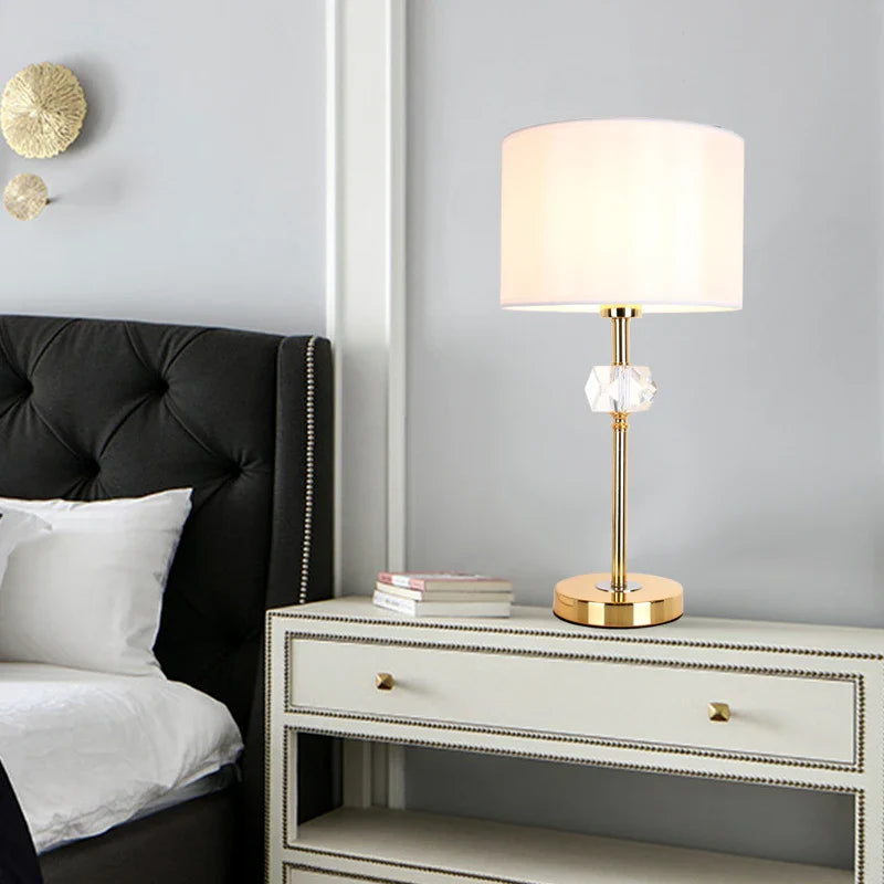 Afralia™ Golden Crystal Bedside Lamp: Modern, Cozy, Romantic Night Light